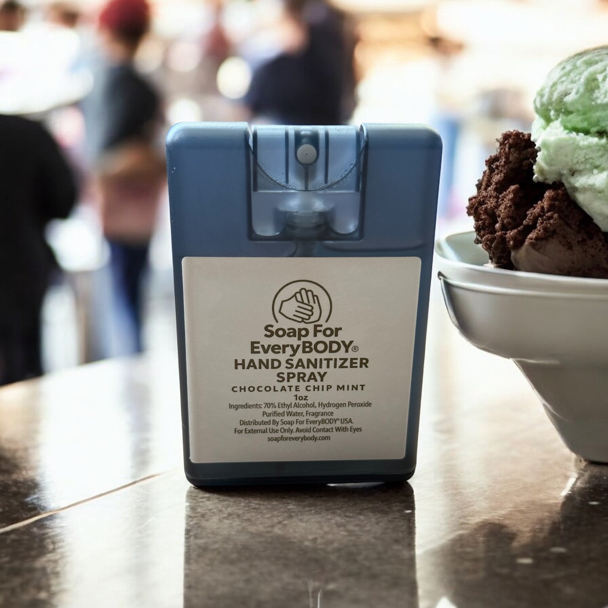 Liquid Hand Sanitizer Spray · Chocolate Chip Mint Pocket · 1oz