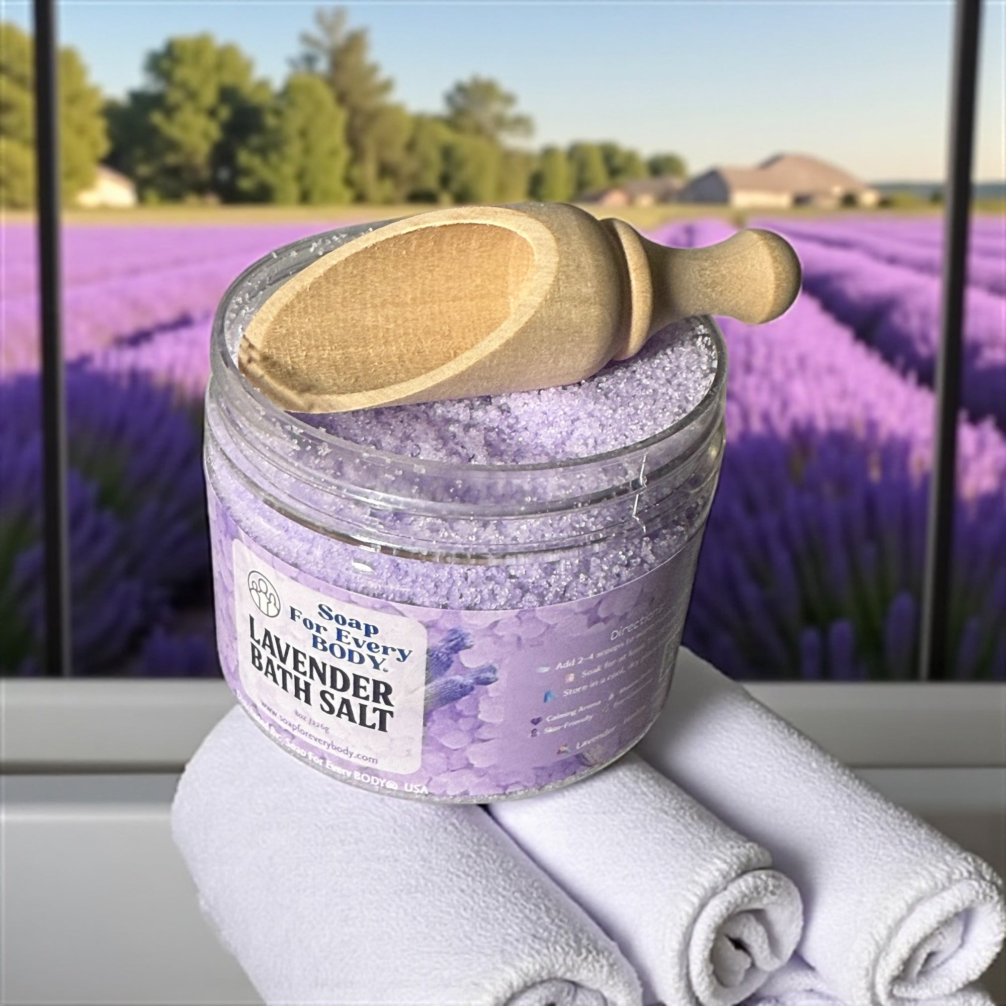 Lavender Bath Salt with Scoop · 8oz