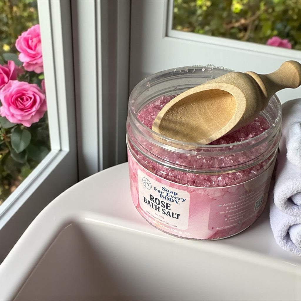 Rose Bath Salt with Scoop · 8oz