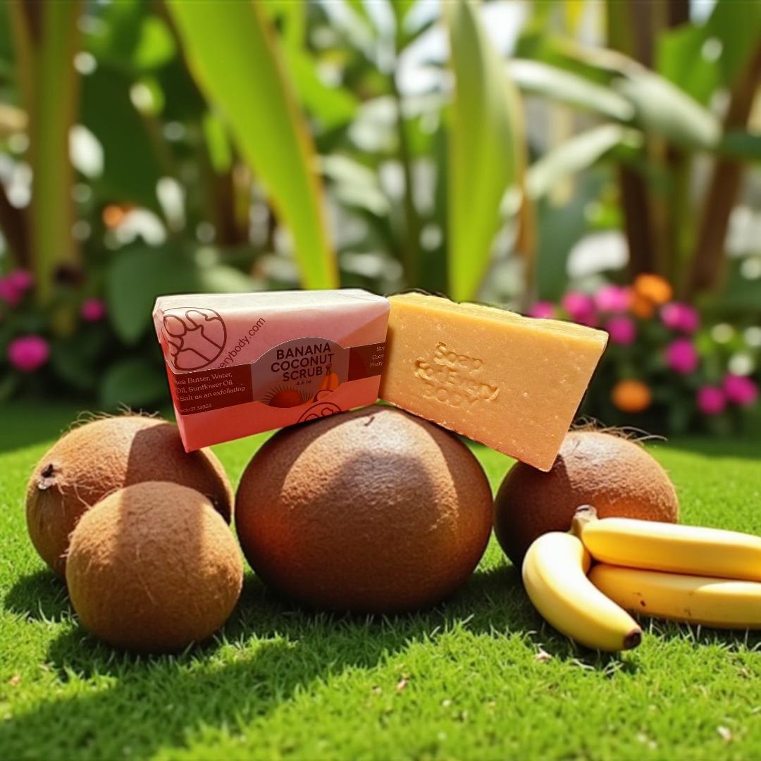 Banana Coconut Scrub Soap Bar · 4.5oz